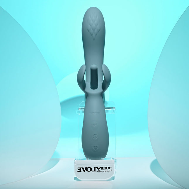 Evolved Take Your Flick Vibrator with Clitoral Stimulator Front