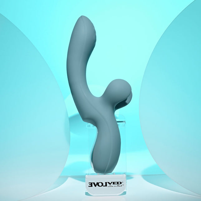 Evolved Take Your Flick Vibrator with Clitoral Stimulator Curved