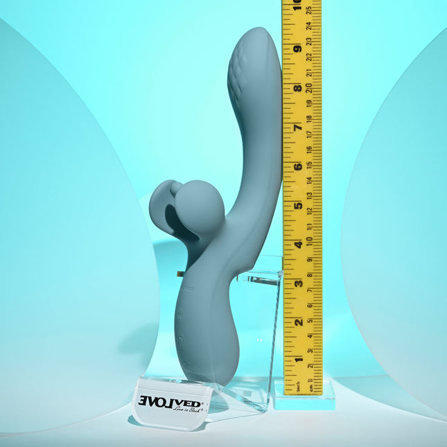 Evolved Take Your Flick Vibrator with Clitoral Stimulator Size