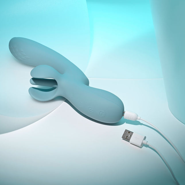 Evolved Take Your Flick Vibrator with Clitoral Stimulator Charging