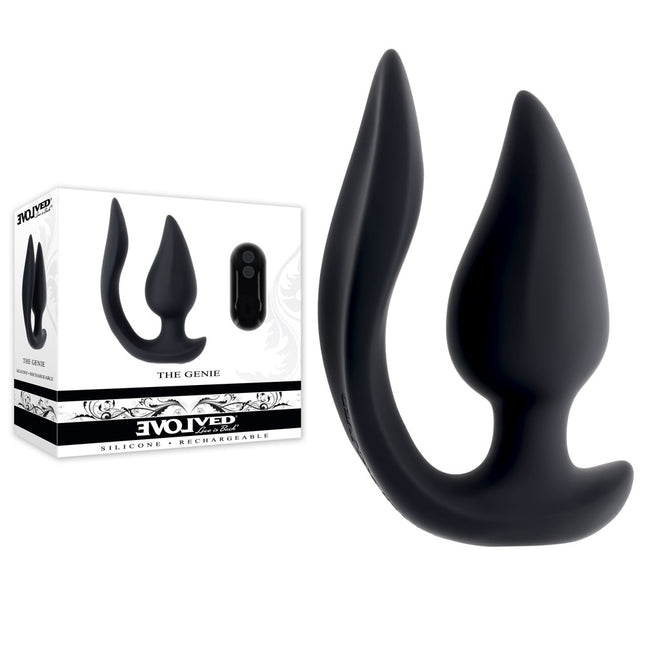 Evolved THE GENIE - Black Vibrating Plug with Wireless Remote