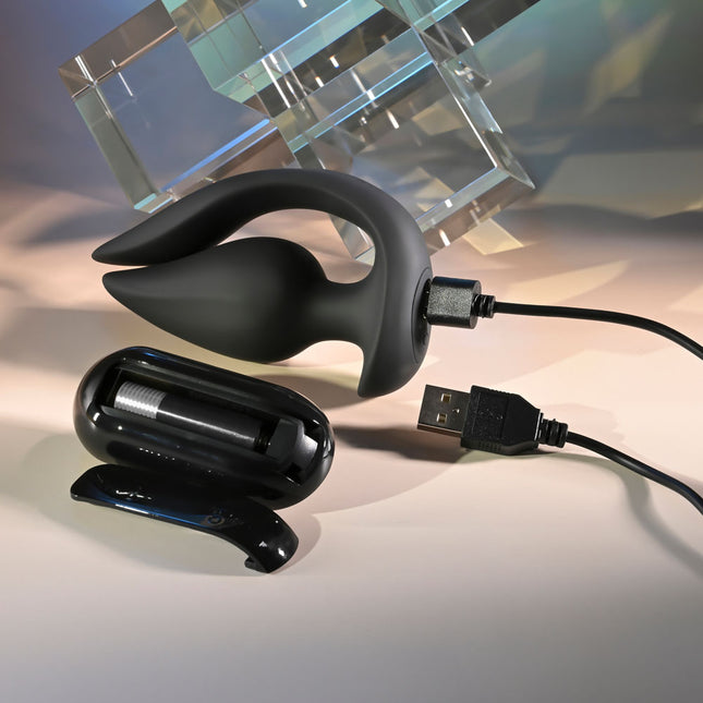 Evolved THE GENIE - Black Vibrating Plug with Wireless Remote