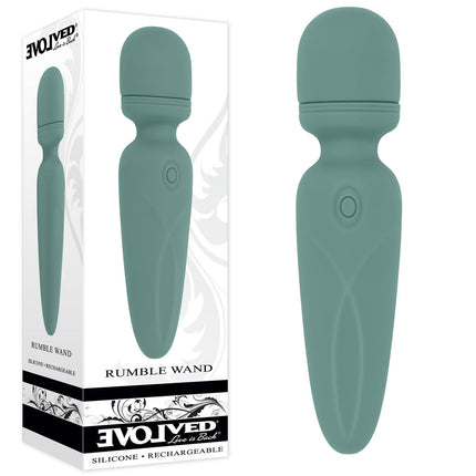 Evolved RUMBLE WAND - Olive Green Mini Massage Wand Vibrator