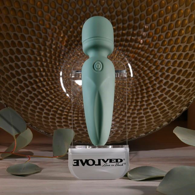 Evolved RUMBLE WAND - Olive Green Mini Massage Wand Vibrator