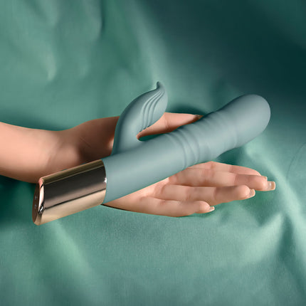 Evolved THE SHIMMY - Green Thrusting Rabbit Vibrator