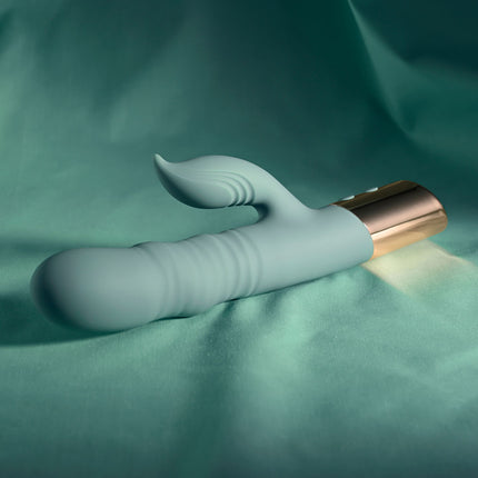 Evolved THE SHIMMY - Green Thrusting Rabbit Vibrator