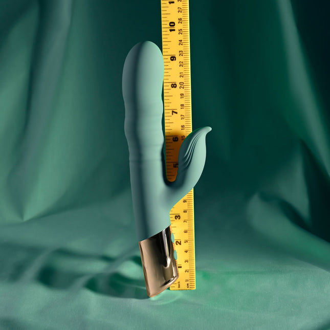 Evolved THE SHIMMY - Green Thrusting Rabbit Vibrator