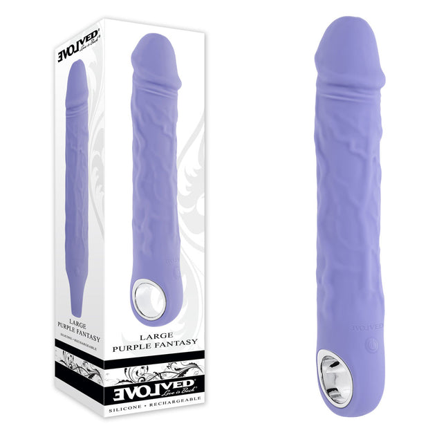 Evolved LARGE PURPLE FANTASY Vibrating Dildo