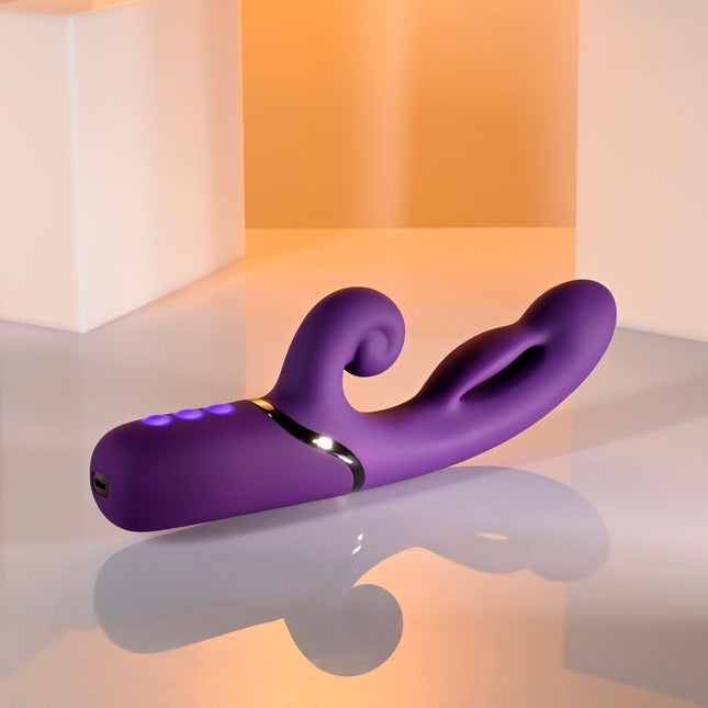 Evolved PLEASURE PUFF - Purple  Inflatable Rabbit Vibrator