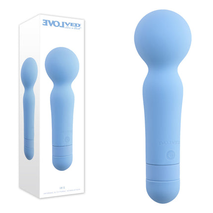 Evolved IRIS Blue Massage Wand Vibrator