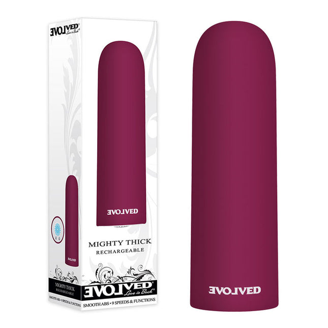 Evolved Mighty Thick Burgundy Red 9cm Bullet Vibrator