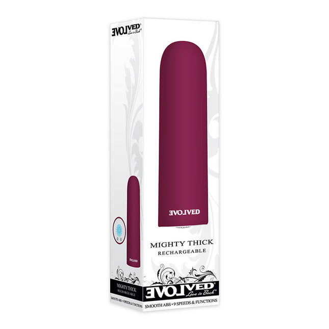 Evolved Mighty Thick Burgundy Red 9cm Bullet Vibrator
