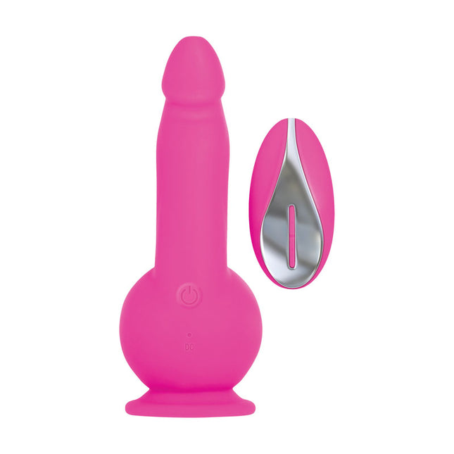 Evolved Ballistic 7 Inch Pink Vibrating Dildo with Remote control front view