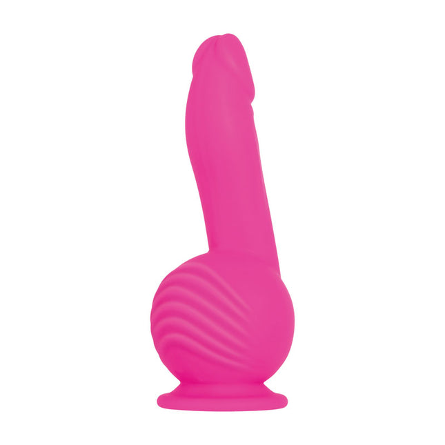 Evolved Ballistic 7 Inch Pink Vibrating Dildo Rear Side View