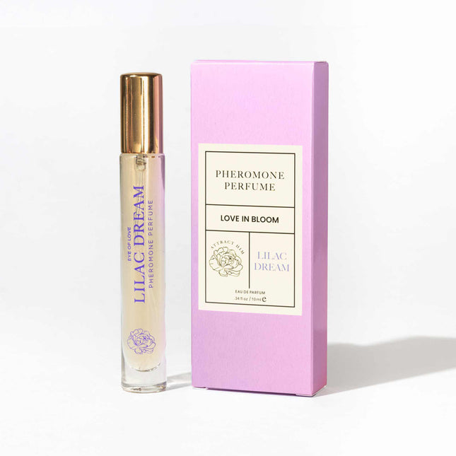 Lilac Dream perfume bottle and packaging on a white background