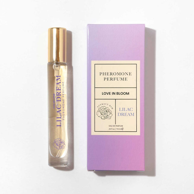 Lilac Dream perfume bottle and packaging on a white background