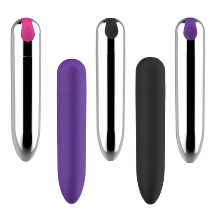 Elegant 10 function Bullet Vibrator in Black, Purple, Red, Blue and Pink