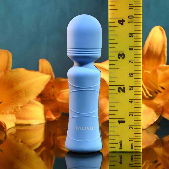 Evolved Out Of The Blue Mini Massager Wand Size Chart