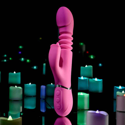 Evolved PINK DRAGON Thrusting Rabbit Vibrator with 3 Buttons