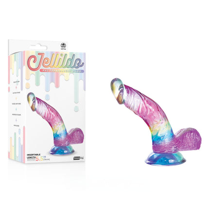 Jellido 5.5 Inch Transparent Curved Dildo with Case