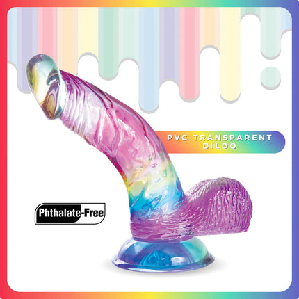 Jellido 5.5 Inch Transparent Curved Dildo Phthalate Free
