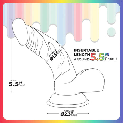 Jellido 5.5 Inch Transparent Curved Dildo
