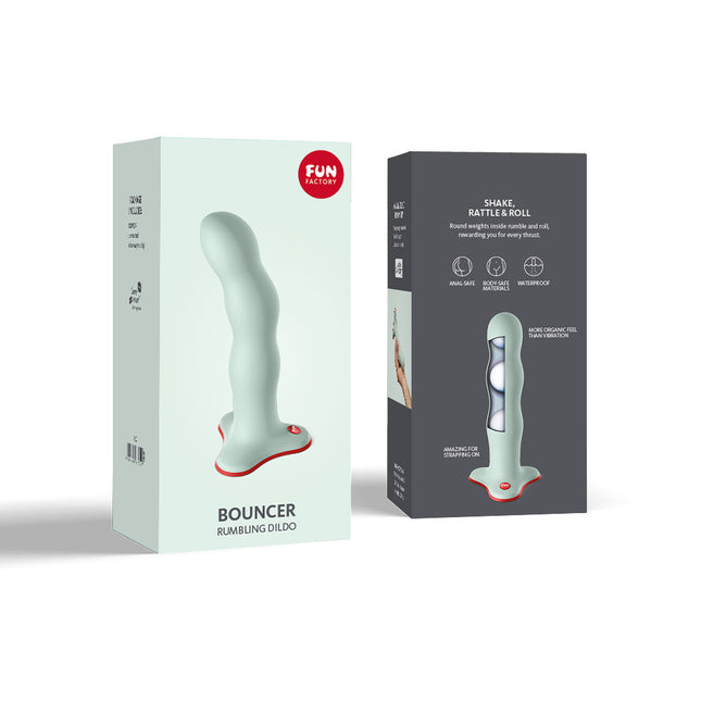 FUN FACTORY BOUNCER Sage Green – Strap-On 7 Inch Dildo