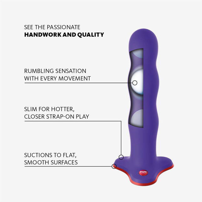 FUN FACTORY BOUNCER Flashy Purple – 7 Inch Strap-On Dildo