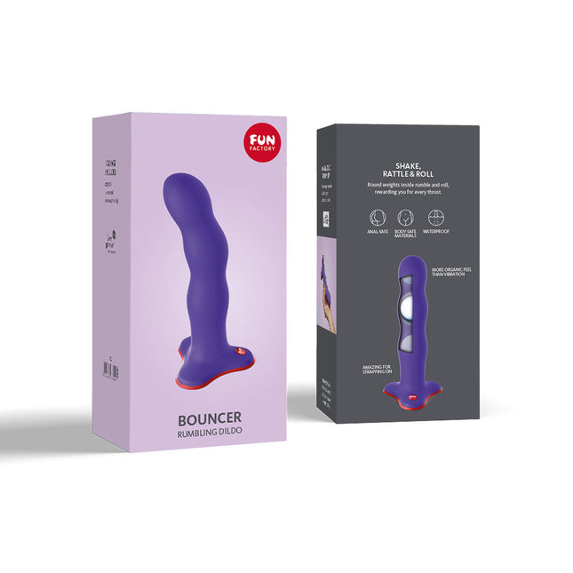 FUN FACTORY BOUNCER Flashy Purple – 7 Inch Strap-On Dildo