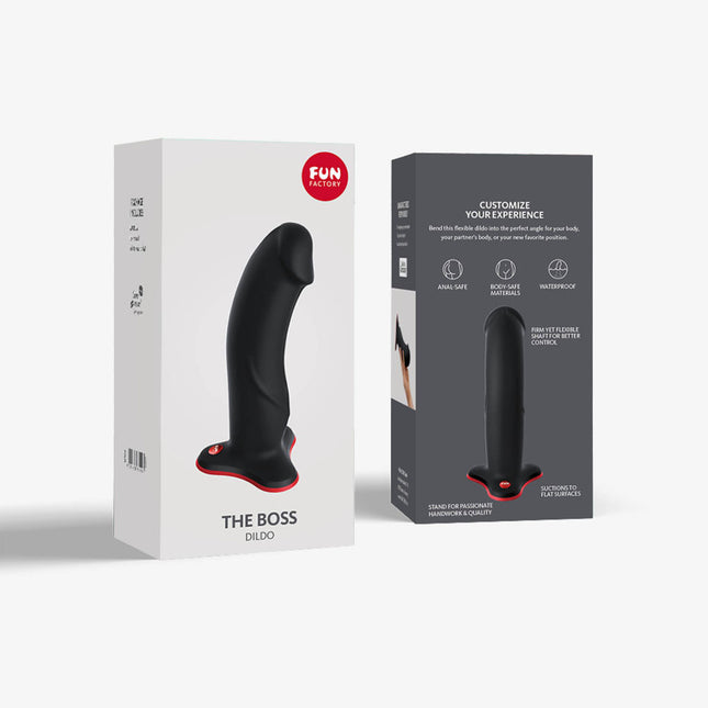 FUN FACTORY THE BOSS Black – 7 Inch Strap-On & Suction Dildo