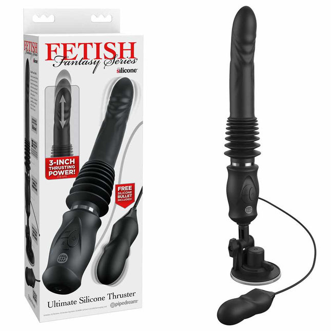 FFS Ultimate Silicone Thruster - Black Thrusting Vibrator & Box