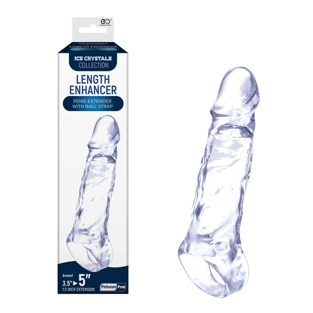 Ice Crystals 1.5 Inch Clear Penis Extension Sleeve