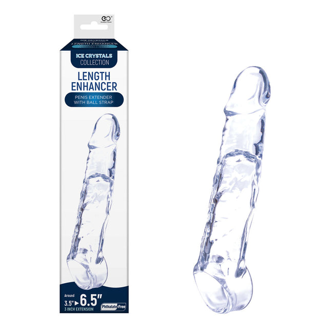 Ice Crystals Length Enhancer Clear 3 Inch Penis Extension Sleeve