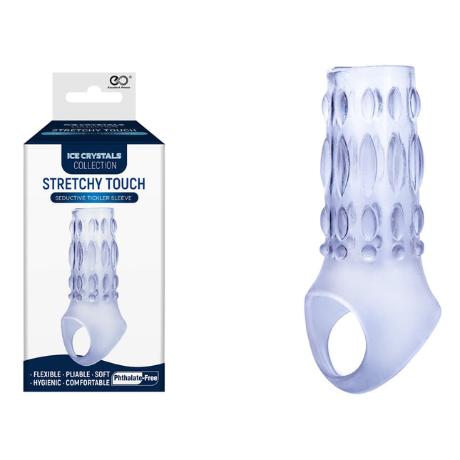 Ice Crystals Stretchy Touch Clear 3 Inch Penis Sleeve
