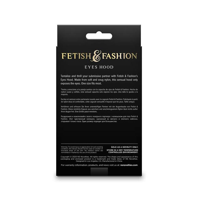 Fetish & Fashion Eyes Hood - Black Instructions on box