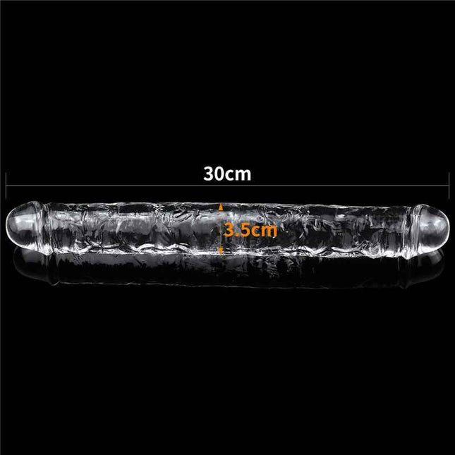 Flawless Clear 12 Inch Double Dildo Size Guide