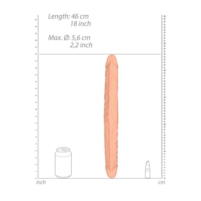 Flesh REALROCK 18 Inch Double Ended Dildo Size Chart