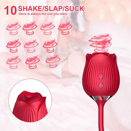 G Spot Flapping & Clit Sucking 10 Frequency Rose Vibrator