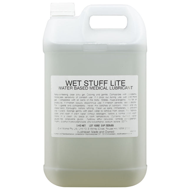 Wet Stuff Lite 5kg Bottle - Water Based Lubricant - 5kg Tube