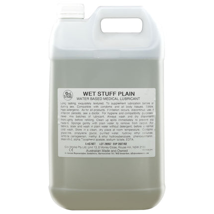 Wet Stuff Plain Water Based Lubricant with Vitamin E - 5 kg Bottle