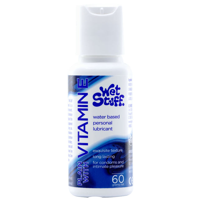 Wet Stuff Plain Water Based Lubricant with Vitamin E - 60g Bottle