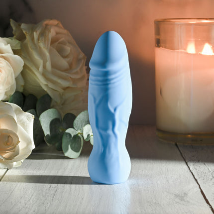 Gender X LIL BUDDY Light Blue Rechargeable Mini Bullet Vibrator Front View