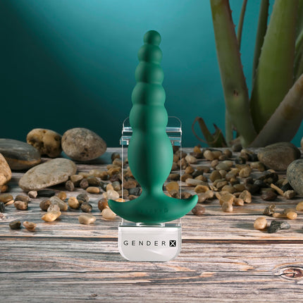 Gender X THE RATTLER - Green Vibrating and Twirling Prostate Anal Bead