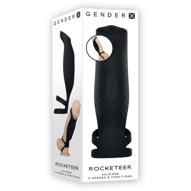 Gender X ROCKETEER - Black Vibrating Penis Sleeve