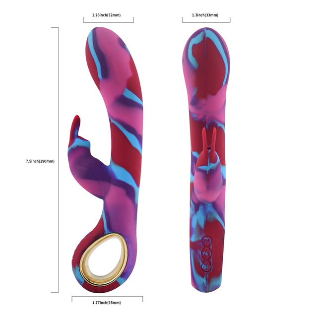 Gold Plating Rainbow Rabbit Vibrator Size Chart