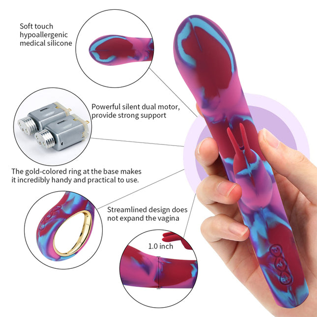 Gold Plating Rainbow Rabbit Vibrator with Diagram and How to Use