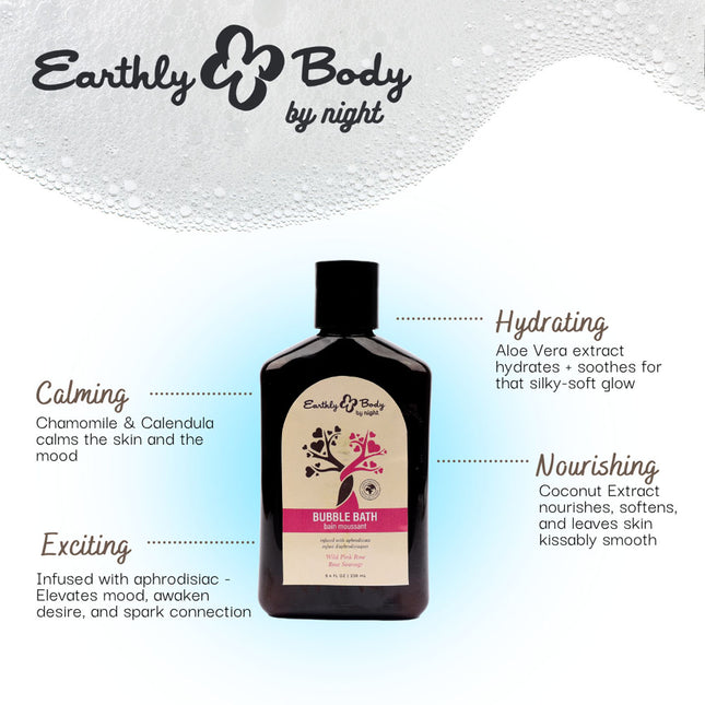 EB Hemp Seed Bubble Bath Wild Pink Rose - 250ml Bottle