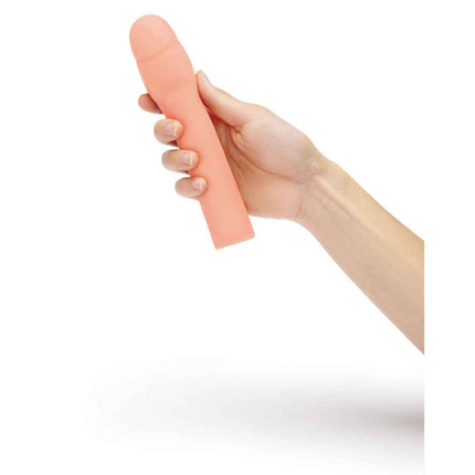 Hand Holding Flesh Size Up Realistic 2 Inch Penis Extender