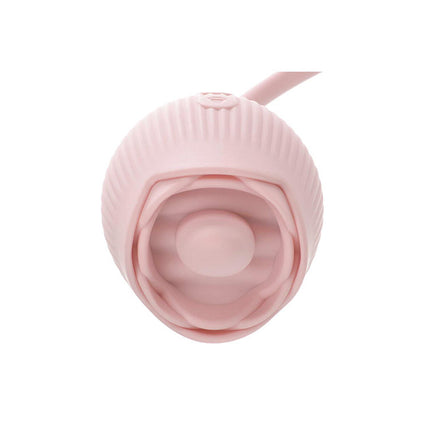 Adam & Eve THRUST & TICKLE - Pink Rose Flicker Vibrator with Thrusting Bullet