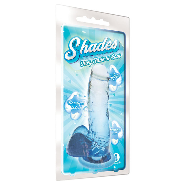 Shades 7 Inch Jelly TPR Blue Dildo
